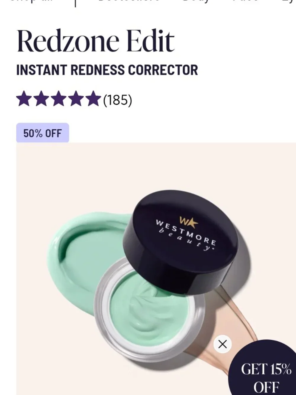 NIB Westmore Beauty Redzone Edit Instant Redness Corrector 1 oz NIB